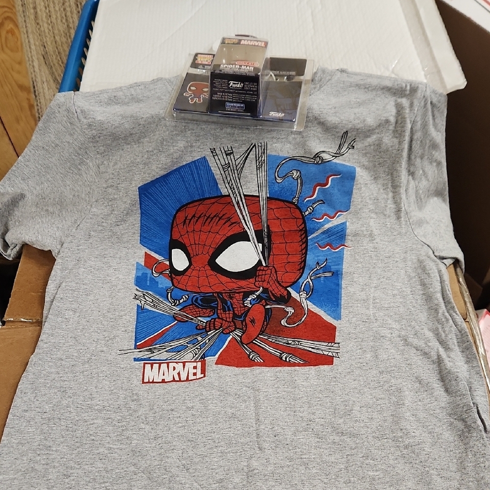 Marvel Gray and Red Spider-Man Graphic Tee